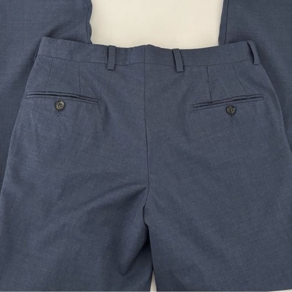 Ted Baker Pants Wool  32R X 33 Jerome Flat Front Preppy Quiet Luxury Old Money - Picture 2 of 12